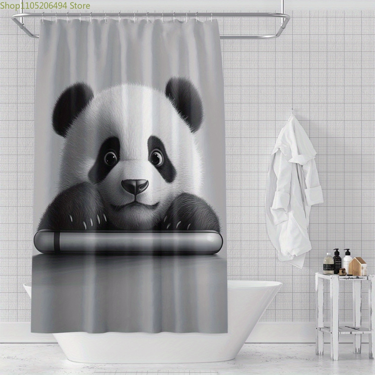Adorable Home Bathroom Ideas - Милая занавеска для душа с пандой,