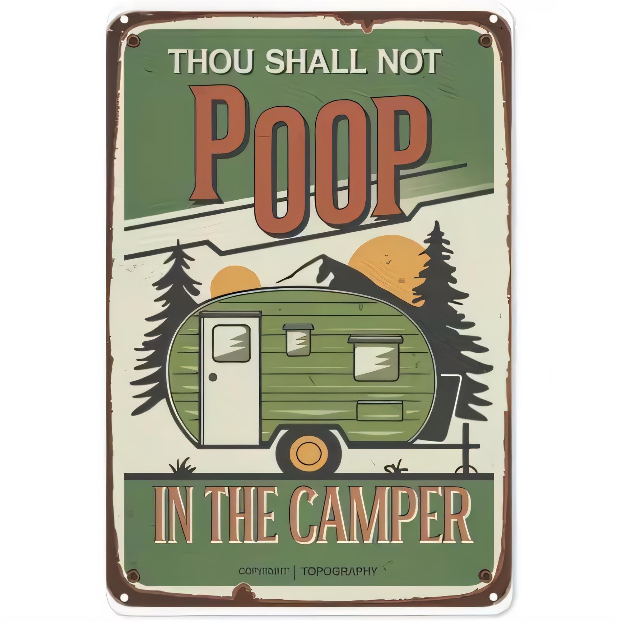 Home Bathroom Signs - Металлическая табличка «Ты не должен какать