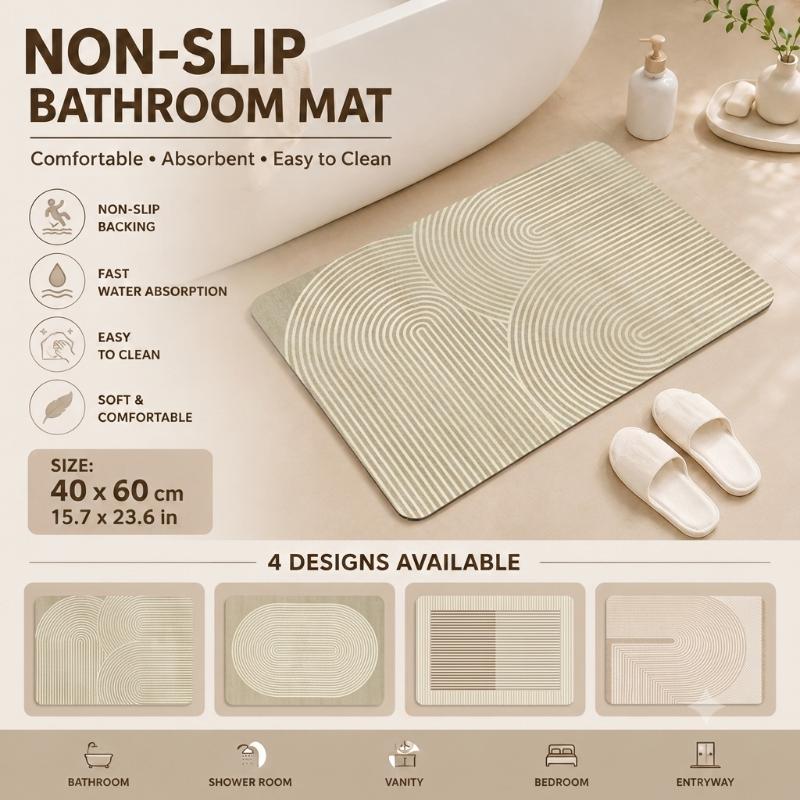 Home Bathroom Mats - Коврик для ванной из диатомита: быстросохнущий,